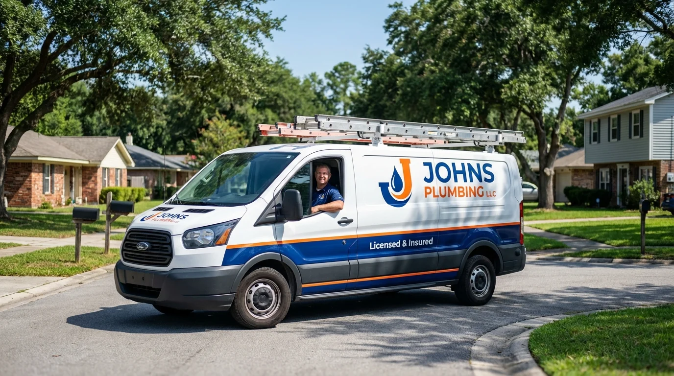 Johns Plumbing LLC service van in Berlin, WI
